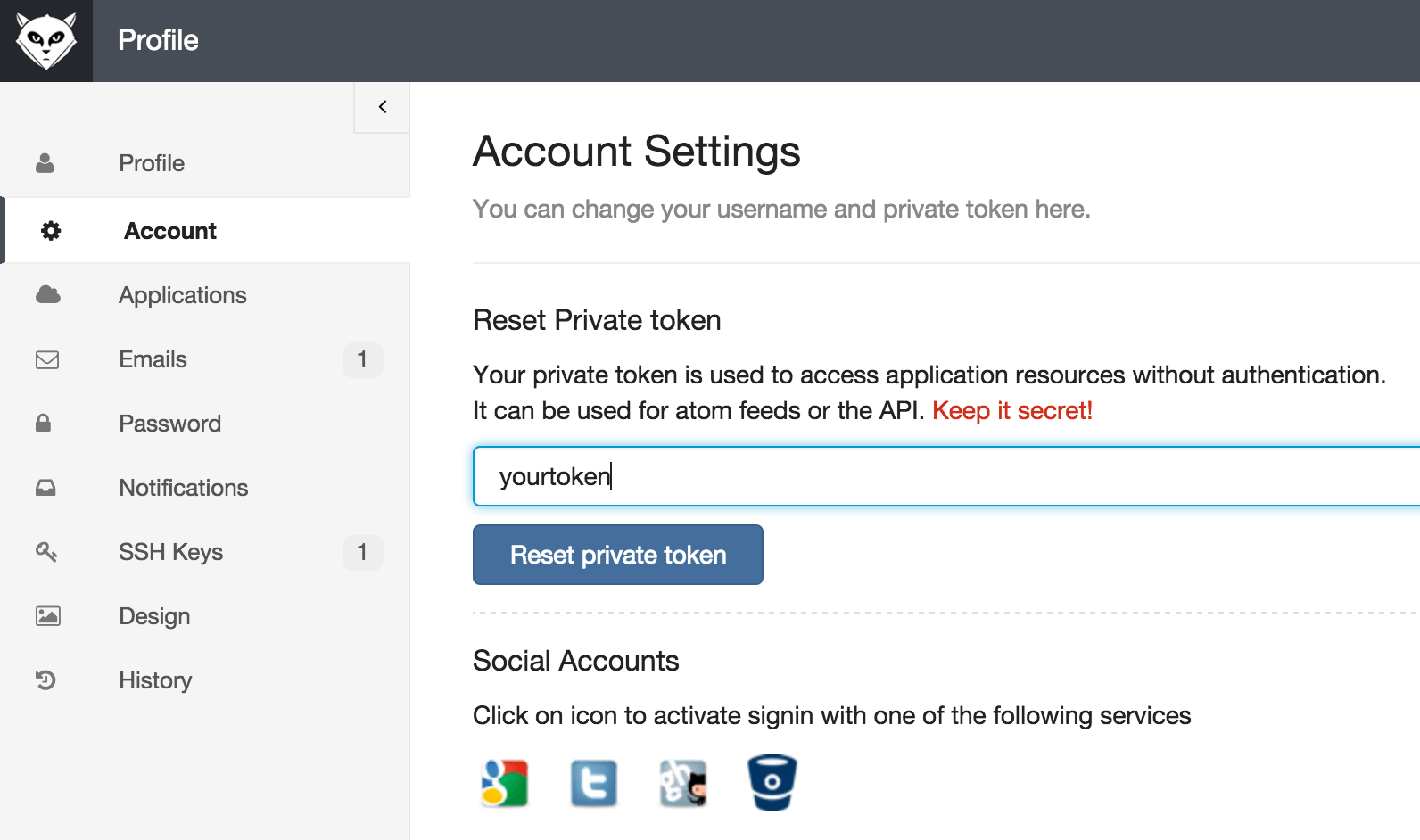 GitLab Account Settings