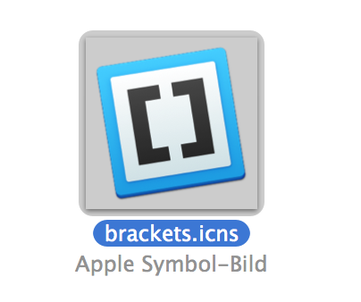 Downloaded new Brackets icon in .icns file format