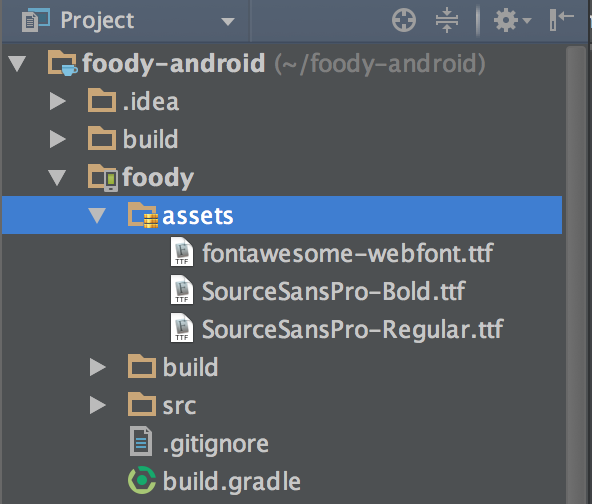 font files in our eat foody project