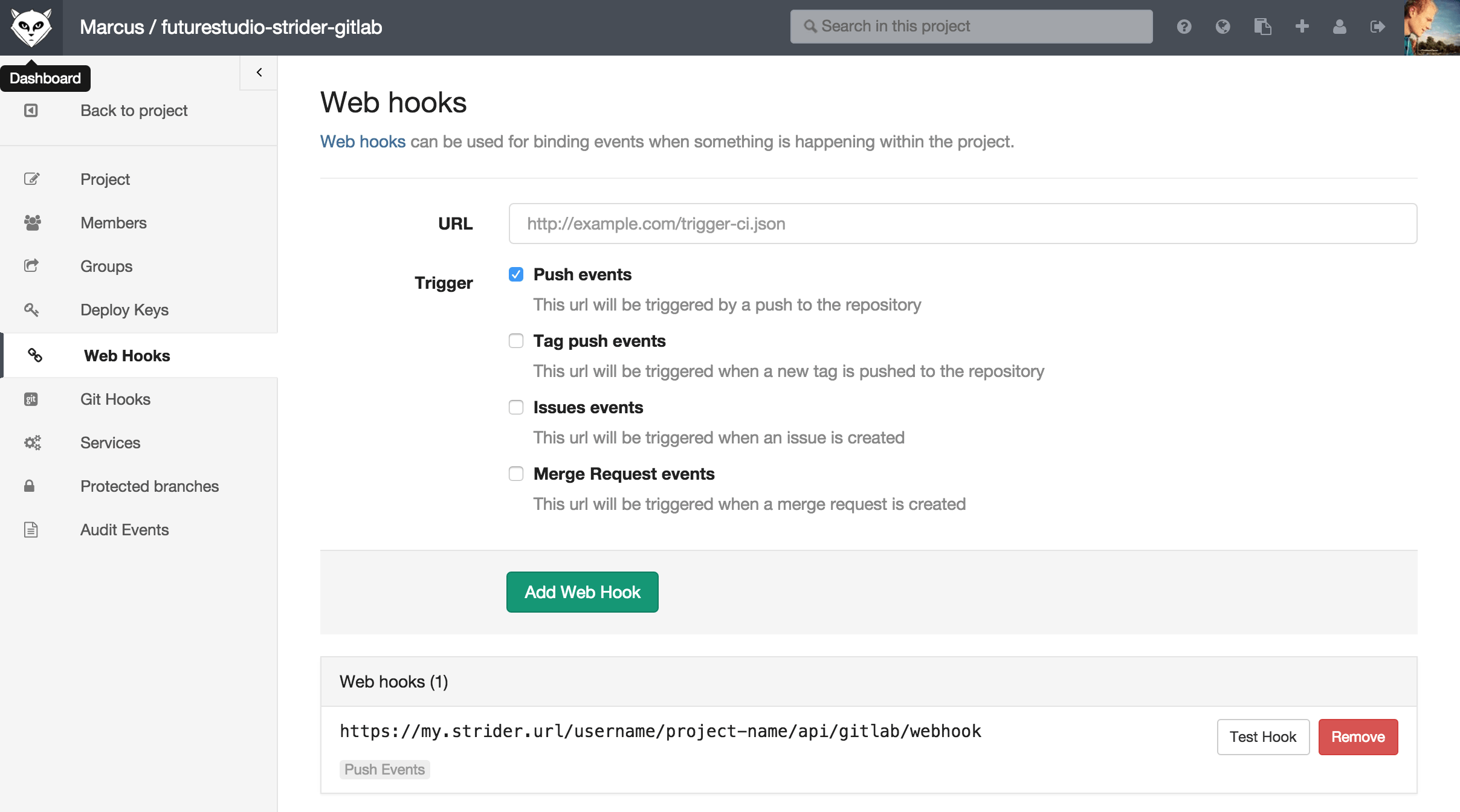 Gitlab добавить пользователя к проекту