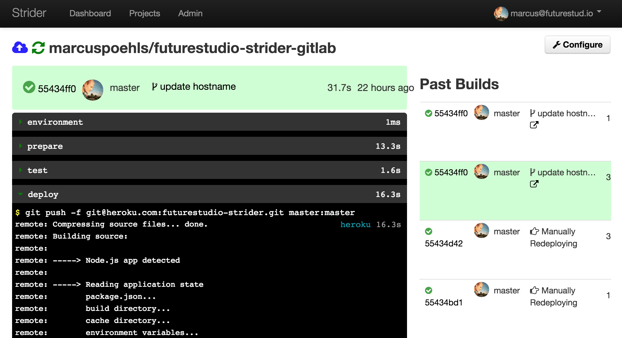 Heroku Deployment from Strider