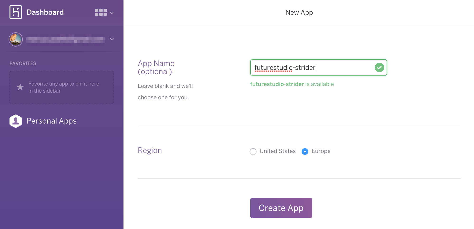 Heroku — Create Application