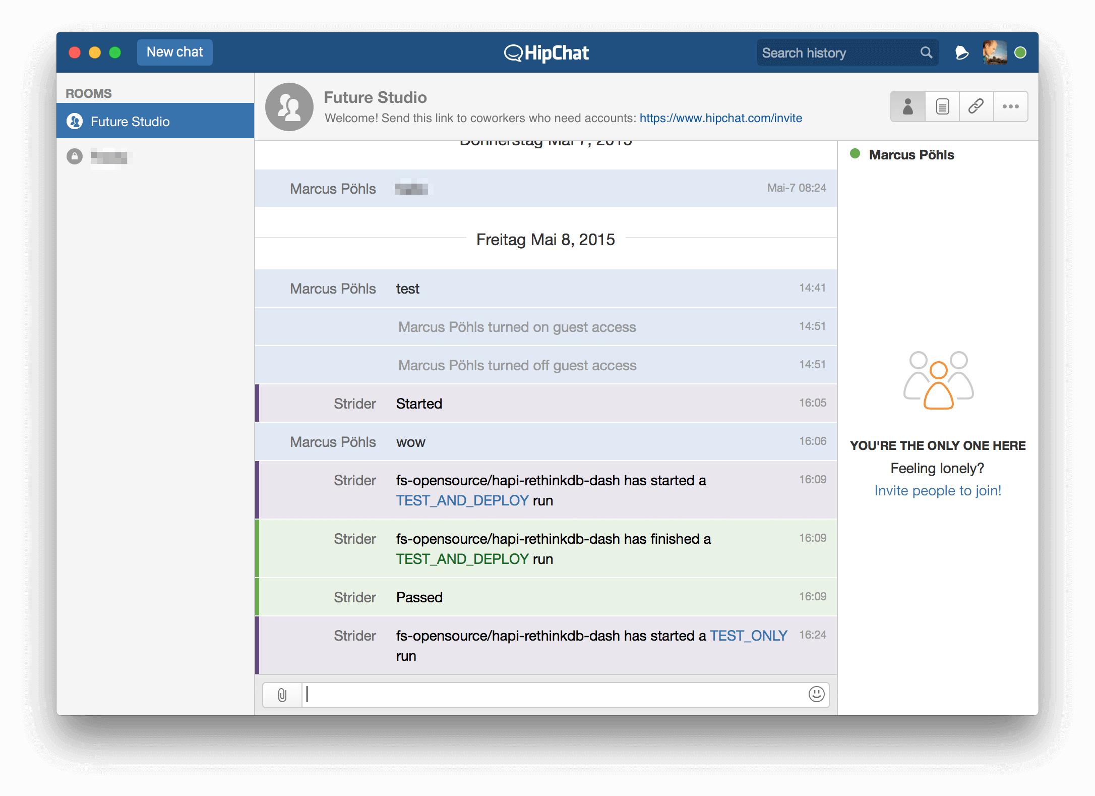 HipChat Notifications from Strider