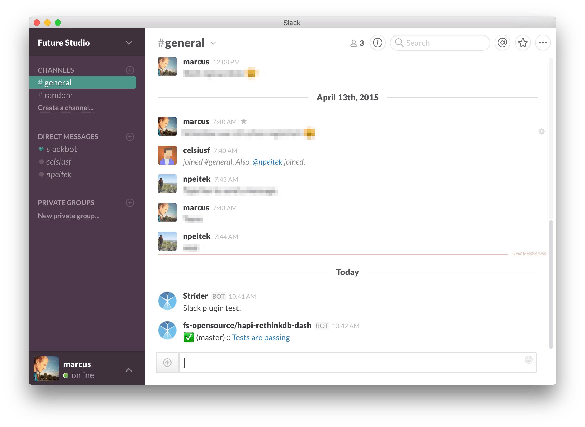 Slack Notifications from Strider