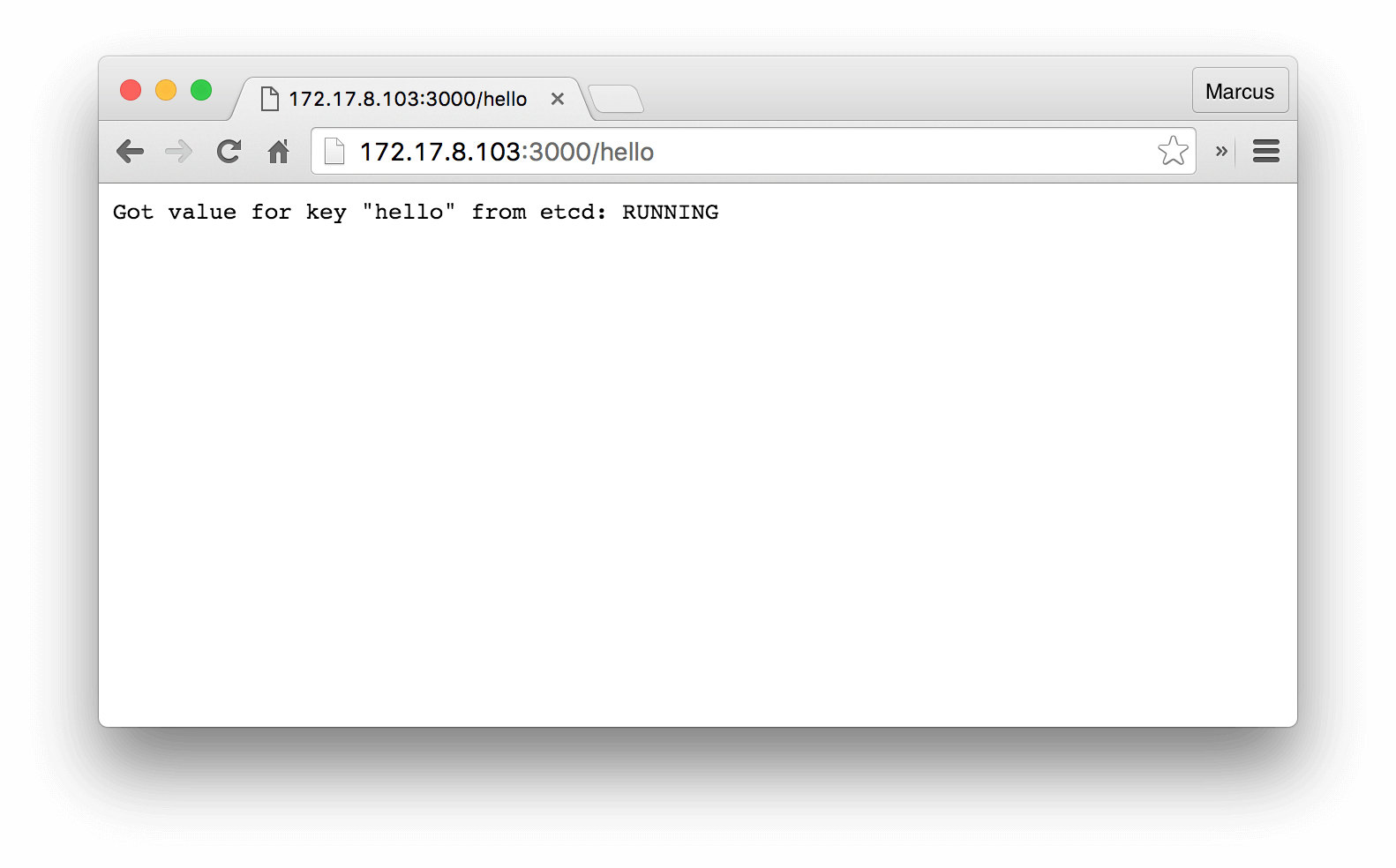 Node.js app running in CoreOS cluster and reads keys from etcd