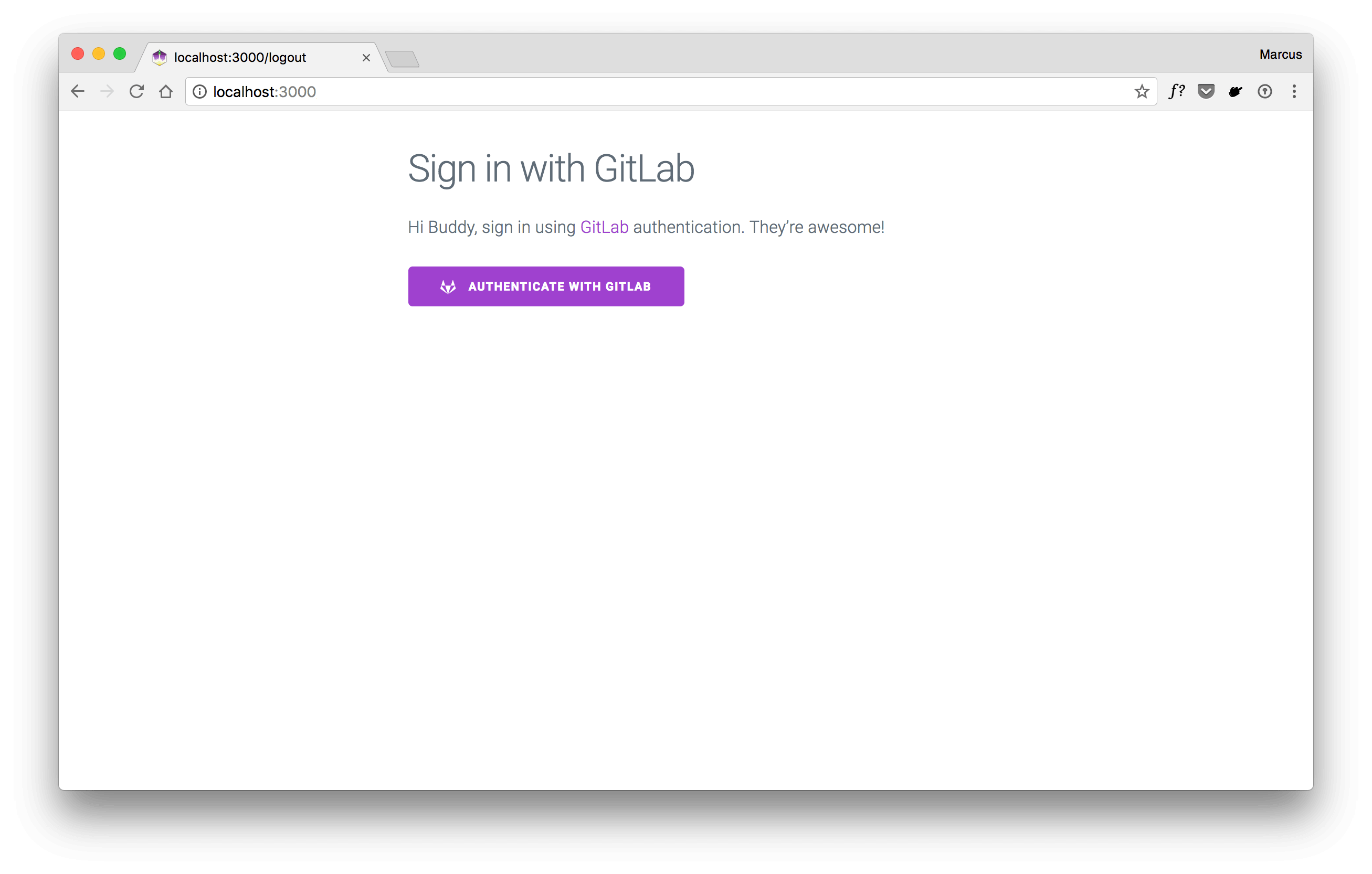 Sign in with GitLab view